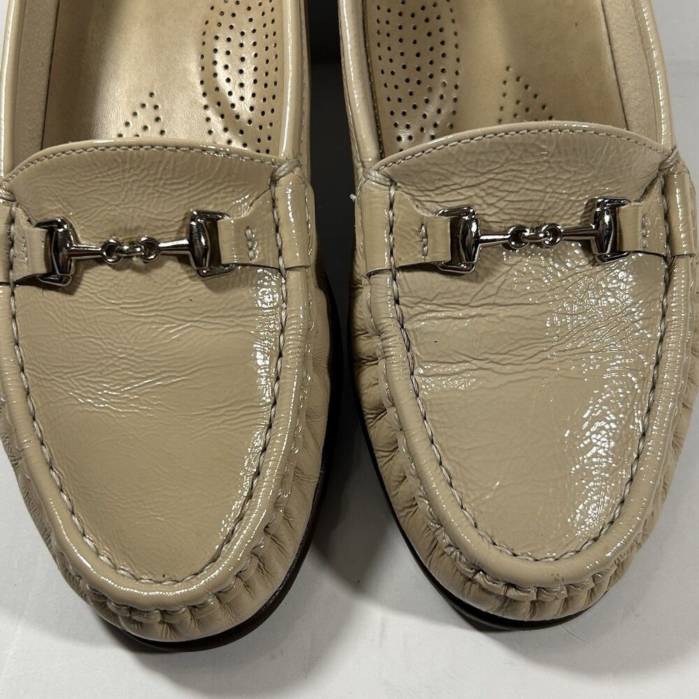 SAS Horse Bit Loafers Womens 7.5M Tripad Metro Comfort Slip On Leather Beige USA - Picture 12 of 12